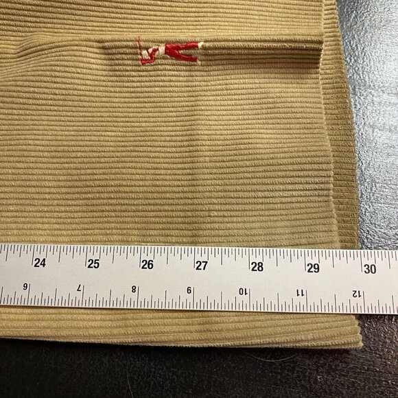 Vintage Halrin Corduroy Pants Golfer Embroidered Tan Cotton Needlepoint Red - Picture 9 of 10